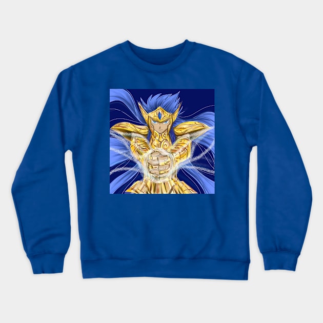 Camus the aquarius gold Saint Crewneck Sweatshirt by jorge_lebeau